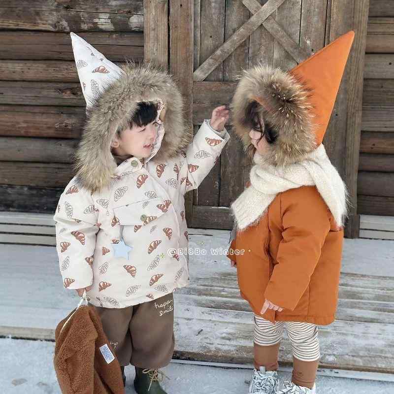 ベビーアウター 男の子 女の子 男女兼用 とんがりフード 裏起毛 中綿コート 冬用 防寒 暖かい 厚手 ソ..