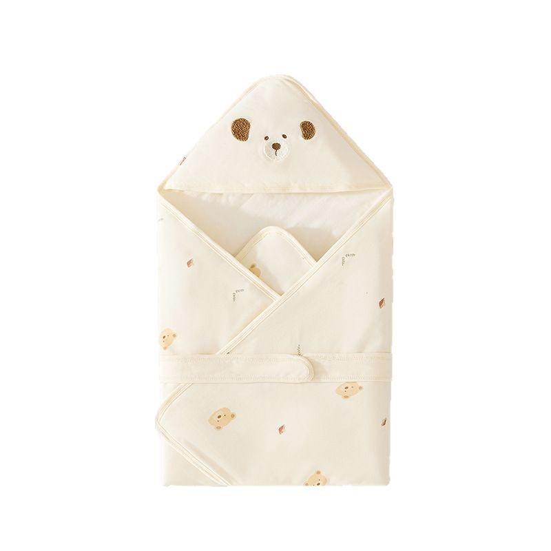 おくるみ 新生児 ベビー 純綿100% 薄手 アフガン 抱っこ布団 出産準備 産院 退院用 肌に優しい 吸湿速乾 動物柄 刺繍入り