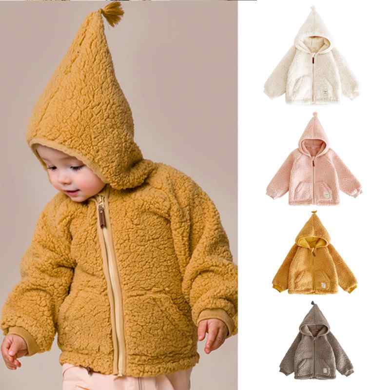 ジャケット キッズ ベビー 男の子 女の子 秋冬 フリース もこもこ ボア 柔らかい ソフト ポリエステル 長袖 フード付き 裏起毛 ジップアップ パーカー 無地 かわいい 普段使い あったか アウター