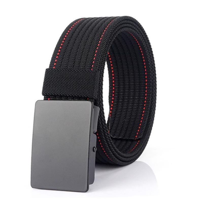 ベルト メンズ オートロック式 無段階調整 キャンバス ナイロン調 アウトドア カジュアル ミリタリー タクティカル 普段使い 丈夫 軽量 合金バックル スポーツ ゴルフ