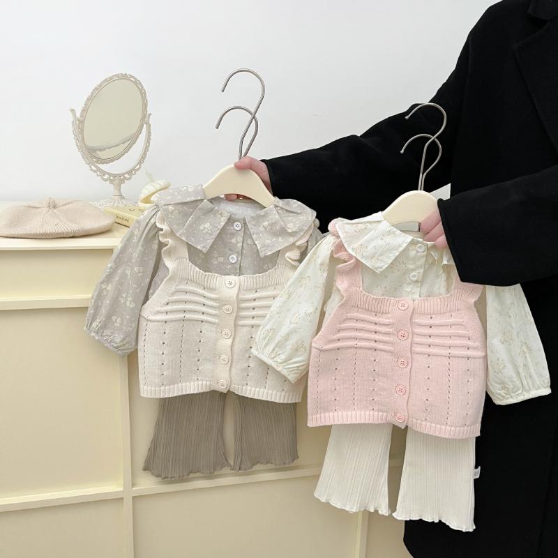 キッズ 女の子 ガールズ ニット キャミソール タンクトップ ベスト 春夏 韓国風 おしゃれ かわいい 透..