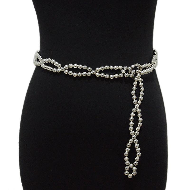 ウエストチェーン レディース 金属製 欧米風 シンプル ビーズ タッセル ペンダント ベリーダンス ダンス衣装 スカートコーデ 普段使い ウエストベルト 腰飾り(x2)