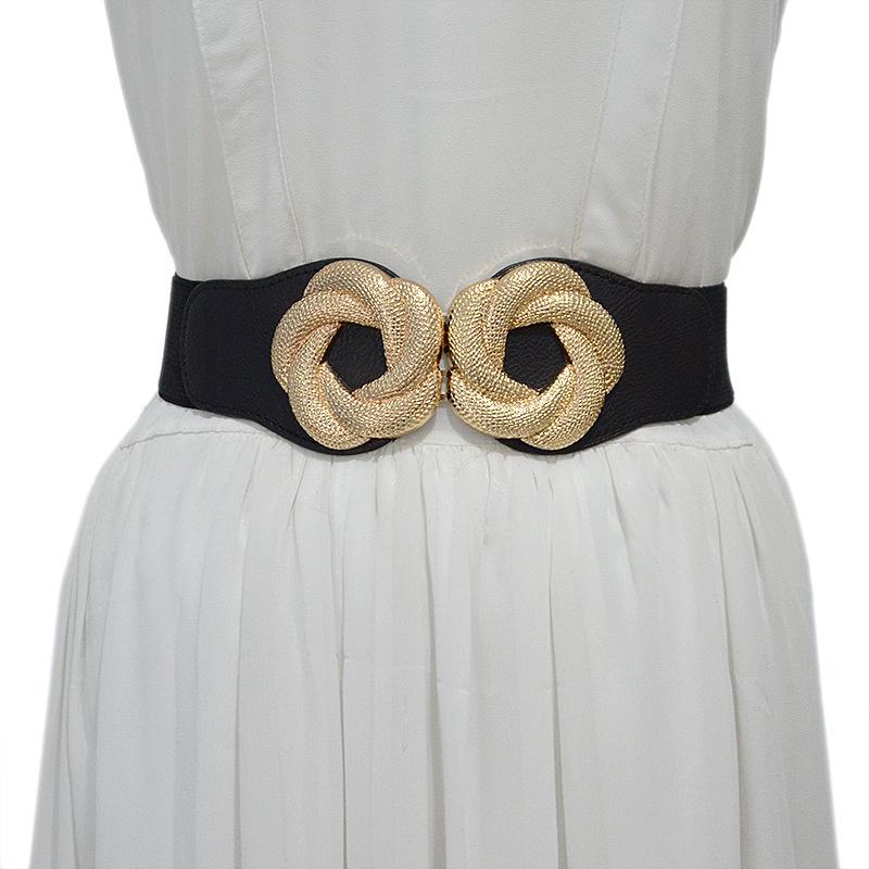 ウエストマークベルト レディース サッシュベルト ワイド 幅広 伸縮性 ゴム素材 ワンピース ニット ア..