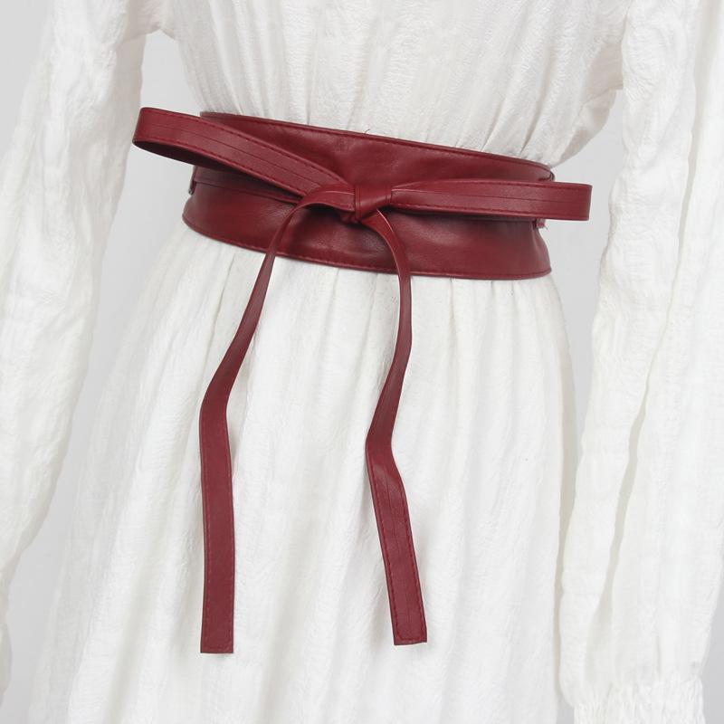 ベルト レディース 幅広 ウエストマーク コルセット フェイクレザー リボン 編み上げ サッシュベルト ..