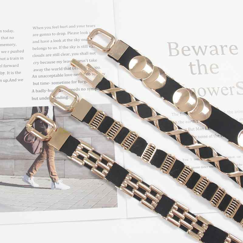 ベルト レディース 女性用 欧米風 メタル装飾 伸縮性 ストレッチ ウエストマーク ワンピース ドレス セーター ニット カジュアル フォーマル 普段使い おしゃれ 万能 着回し