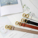 ベルト レディース 細身 フェイクレザー アンティークゴールド ダブルラウンド スナップバックル インスタ映え 上品 高見え 着回し万能 ワンピース スーツ デニム カジュアル ウエストマーク