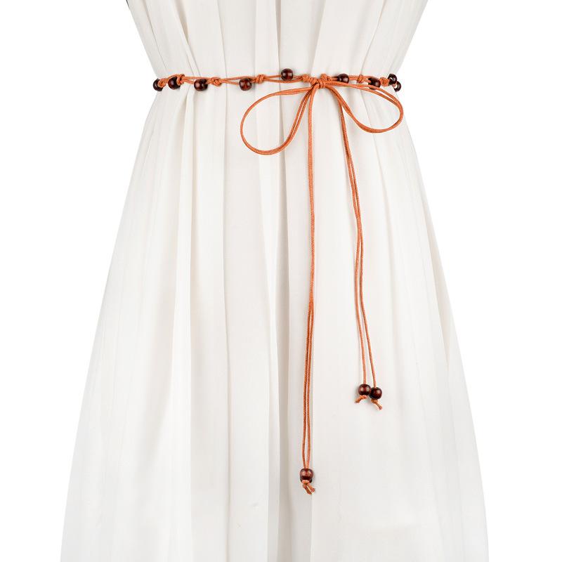 ウエストロープ レディース 女性用 エスニック 民族風 ボヘミアン ワックスコード 編み込み 細ベルト ロング 長め 結び フリンジ タッセル カジュアル デイリーユース 普段使い パンツ スカート アクセント 小物 ファッション(x2)