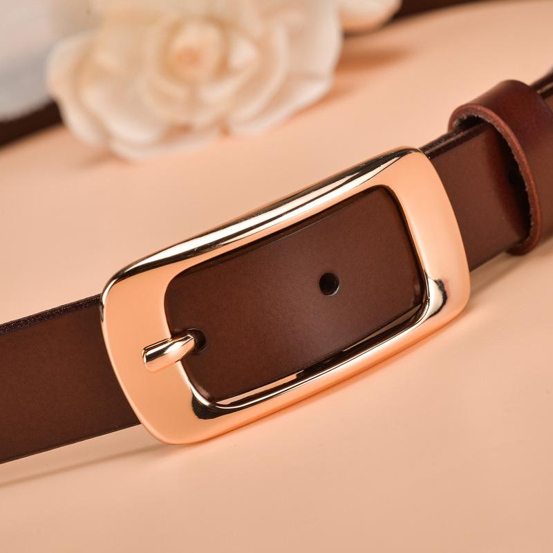 ベルト レディース カジュアル ピンバックル 本革 牛革 スムースレザー 合金バックル 万能 オールシーズン デイリー オフィス 通勤 パンツスタイル レッド ブラック ブラウン コーヒー 普段使い 上品 シンプル(x2)
