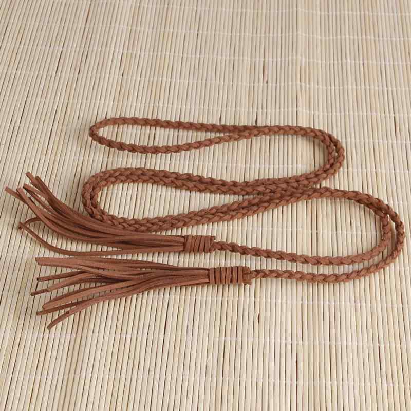 ベルト レディース 女性用 細身 韓国風 編み込み スエード調 合皮 ウエストマーク ファッション おしゃ..