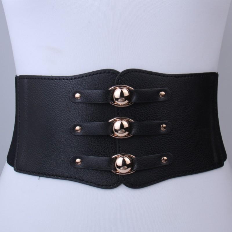 ベルト レディース 伸縮性 おしゃれなウエストマーク 幅広 合皮 フェイクレザー 装飾ベルト 太め 黒 赤..