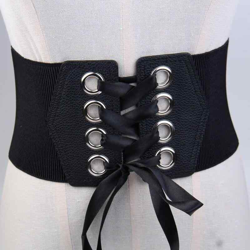 ベルト レディース 女性用 幅広 ウエストマーク ゴムベルト 伸縮性 ストレッチ フェイクレザー 合皮 ス..