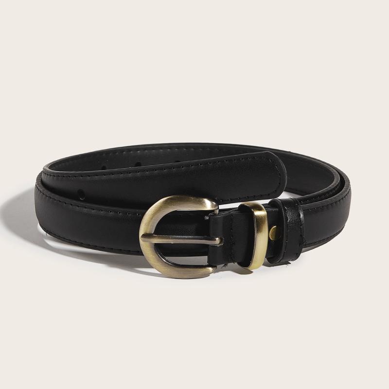 ベルト レディース 細め PUレザー ピンバックル レトロ 韓国ファッション おしゃれ 万能 アクセント ウエストマーク デニム スラックス 通勤 オフィス カジュアル