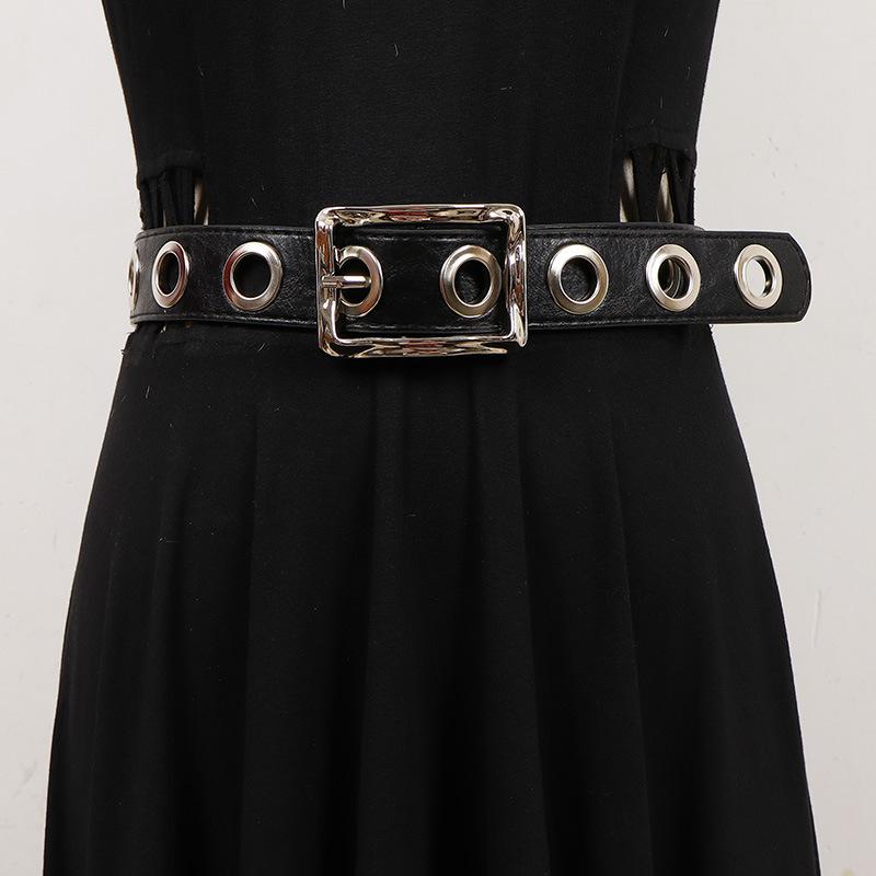 ベルト レディース アメリカンレトロ Y2Kスタイル 幅広 ワイド クール 個性的 パンク ギャル系 PUレザ..