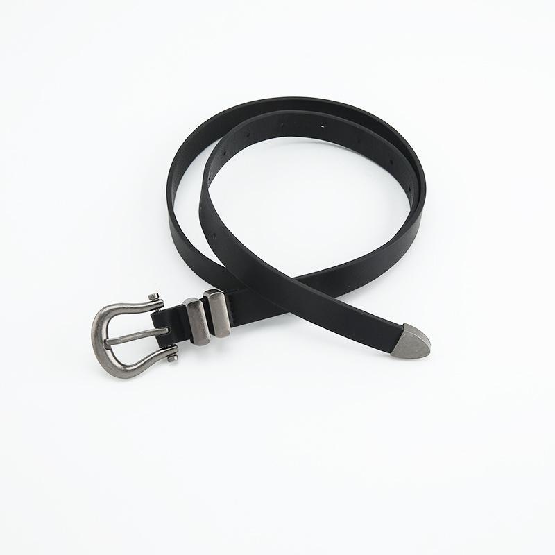 ベルト レディース フェイクレザー 春夏 アメカジ ヴィンテージ デニム シンプル カジュアル 普段使い ピンバックル ガンメタル 3点セット ウエストマーク