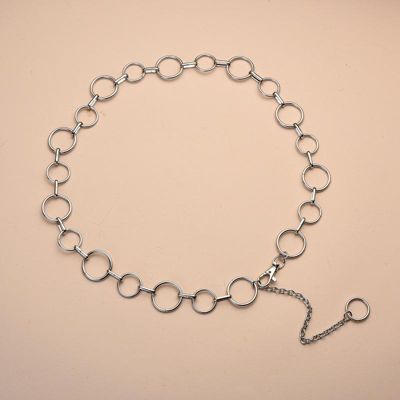 ウエストチェーン レディース 金属製 ウエストマーク スタイルアップ 体型カバー 細ベルト ロングシャ..