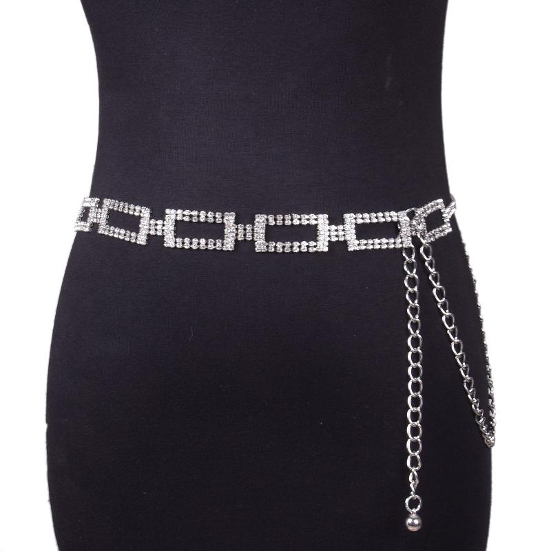 ベルト ウエストチェーン レディース 高級感 ラインストーン装飾 繊細デザイン 上品 エレガント メタル..