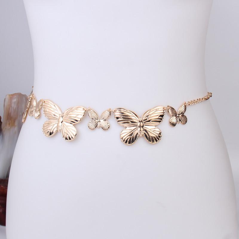 ベルト ウエストチェーン レディース 欧米風 ヒップホップ パンク 蝶 バタフライ タッセル フリンジ メ..