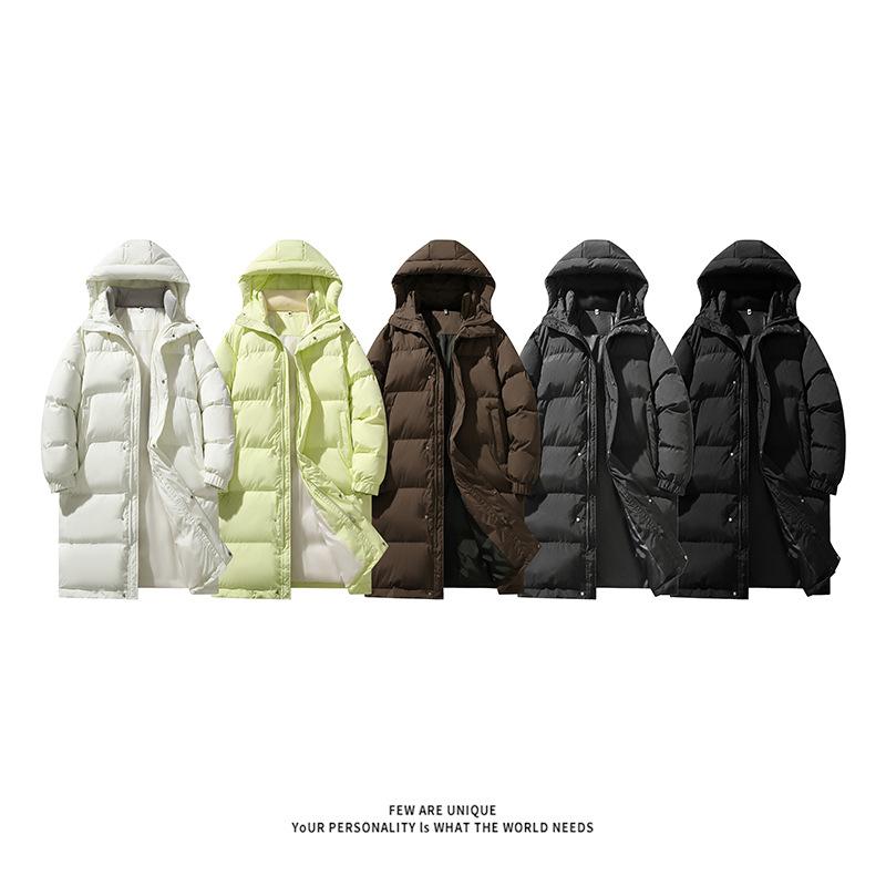 中綿コート メンズ フード付き オーバーサイズ ミドル丈 保温 防寒 カジュアル 無地 ポリエステル 裏起毛 厚手 秋冬 アウター 普段使い タウンユース