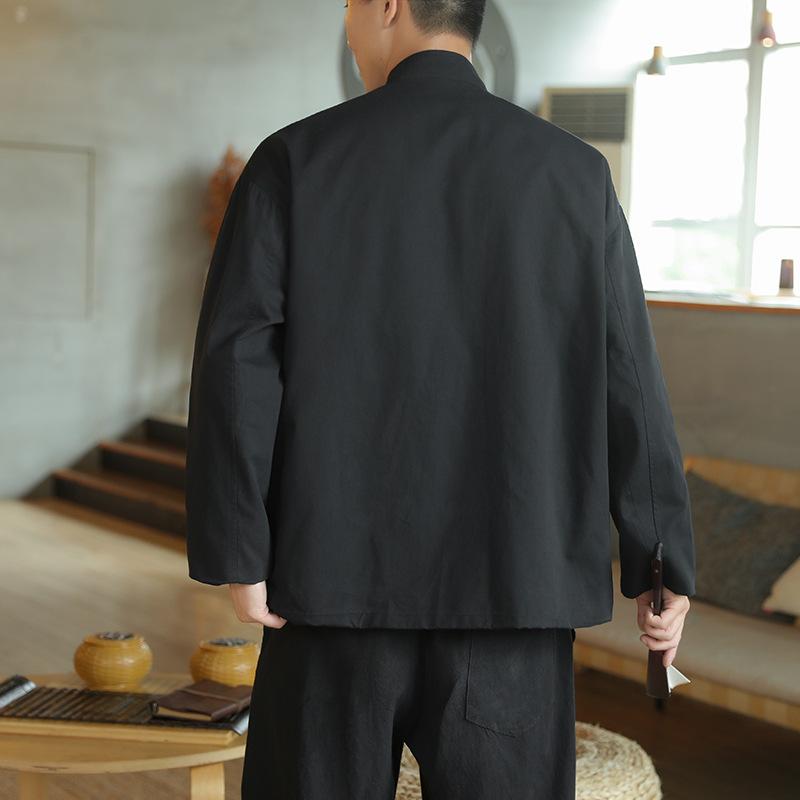 ジャケット メンズ 男性用 中華風 レトロ 盤扣 チャイナボタン 唐装 麻雀柄 マージャンプリント ゆった..