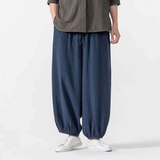パンツ メンズ 春夏 中国風 漢服風 無地 防虫 ジョガーパンツ バルーンパンツ ゆったり 普段使い リラックス 薄手 綿混 ポリエステル 微ストレッチ パンツ メンズ 春夏 中国風 漢服風 無地 防虫 ジョガーパンツ バルーンパンツ ゆったり 普段使い リラックス 薄手 綿混 ポリエステル 微ストレッチ