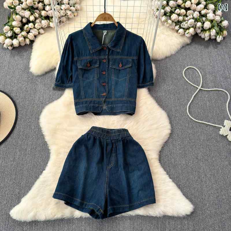 セットアップ レディース 秋冬 おしゃれ ヨーロッパ風 韓国風 デニム ジャケット スカート 細見え スタイルアップ カジュアル 普段使い ブルー ライトブルー