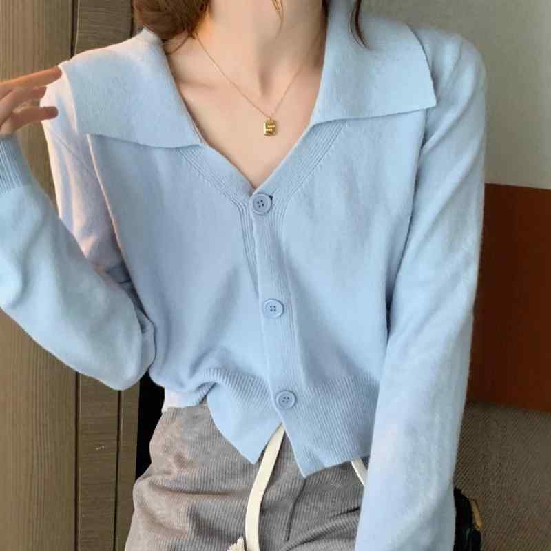 カーディガン レディース ニット セーター ゆったり ルーズフィット 襟付き 長袖 トップス 夏秋 カジュアル デイリー 普段使い おしゃれ デザイン性 羽織り