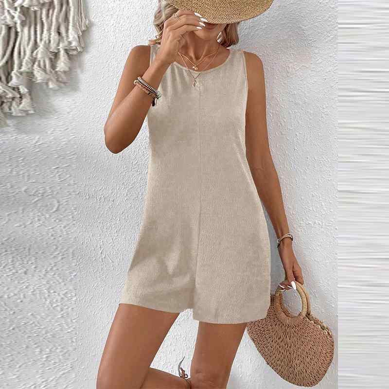 オールインワン レディース 女性用 Vネック ノースリーブ 袖なし ゆったり ルーズ ストレート サロペット ジャンプスーツ つなぎ ポリエステル 春夏 普段使い カジュアル リラックス ブラック