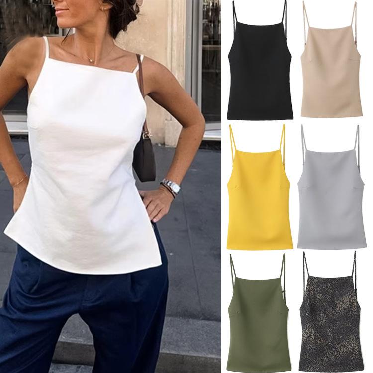 キャミソール レディース 背中見せ バックオープン 綿麻 コットン リネン ポリエステル 無地 春夏 着回し 万能 カジュアル リラックス 普段使い セクシー 一枚着 トップス 豊富なカラー
