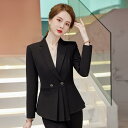 セットアップ レディース 長袖 ジャケット パンツ ロングパンツ ビジネス オフィス フォーマル エレガント 上品 制服 ユニフォーム 美容院 ホテル 宝石店 受付 通勤 ポリエステル ストレッチ 秋