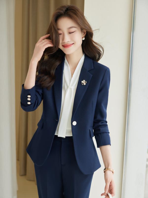 スーツ セットアップ レディース 女性用 高級感 秋冬 エレガント 上品 ポリエステル シェニール オフィス ビジネス フォーマル 通勤 サービス業 ホテル制服 長袖 長ズボン ストレッチ