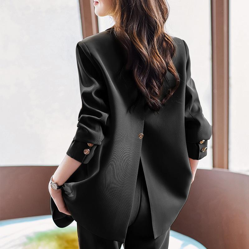 スーツ レディース セットアップ 秋冬 厚手 長袖 ジャケット パンツ 高級感 エレガント 上品 ビジネス ..