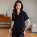 セットアップ レディース ショート丈 ジャケット ワイドパンツ ポリエステル 伸縮性 七分袖 ビジネス オフィス 通勤 きれいめ 上品 小柄 フェミニン ピンク 春夏