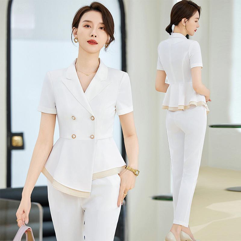 セットアップ レディース ビジネススーツ テーラードジャケット スカート 春夏 オフィス 通勤 接客 美容師 エステ 事務服 制服 きれいめ 上品 エレガント 薄手 伸縮素材