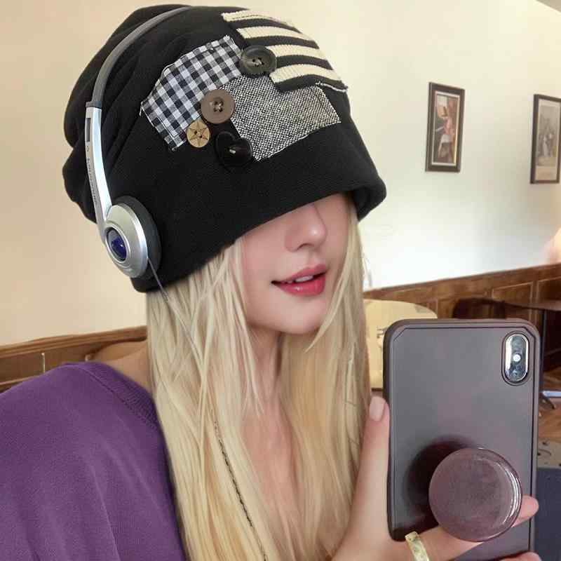 ニット帽 レディース 女性用 韓国風 日本風 ゆったり ルーズ 小顔効果 小顔見え 大きめサイズ ビッグサ..