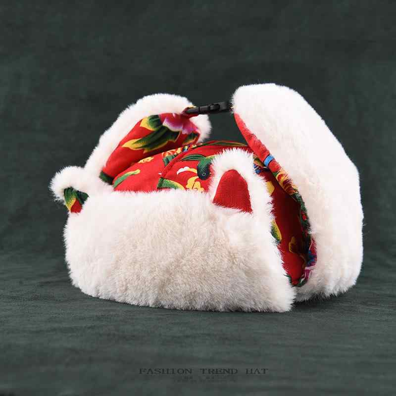 フライトキャップ キッズ 子供用 男の子 女の子 猫耳 レトロ 中国風 大柄 花柄 防寒 防風 保温 耳当て..
