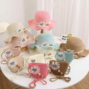 麦わら帽子 キッズ 女の子 かわいい フラワー 花柄 バッグ 2点セット UVカット 日よけ つば広 ハット 紫外線対策 通気性 お出かけ サマーハット 春夏