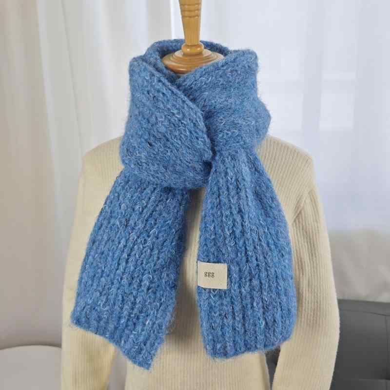マフラー ネックウォーマー レディース 羊毛混 ウールブレンド 冬 高級感 高見え 万能 カジュアル ミックスカラー ニット 首元温かい 防寒 保温 韓国ファッション トレンド(4)