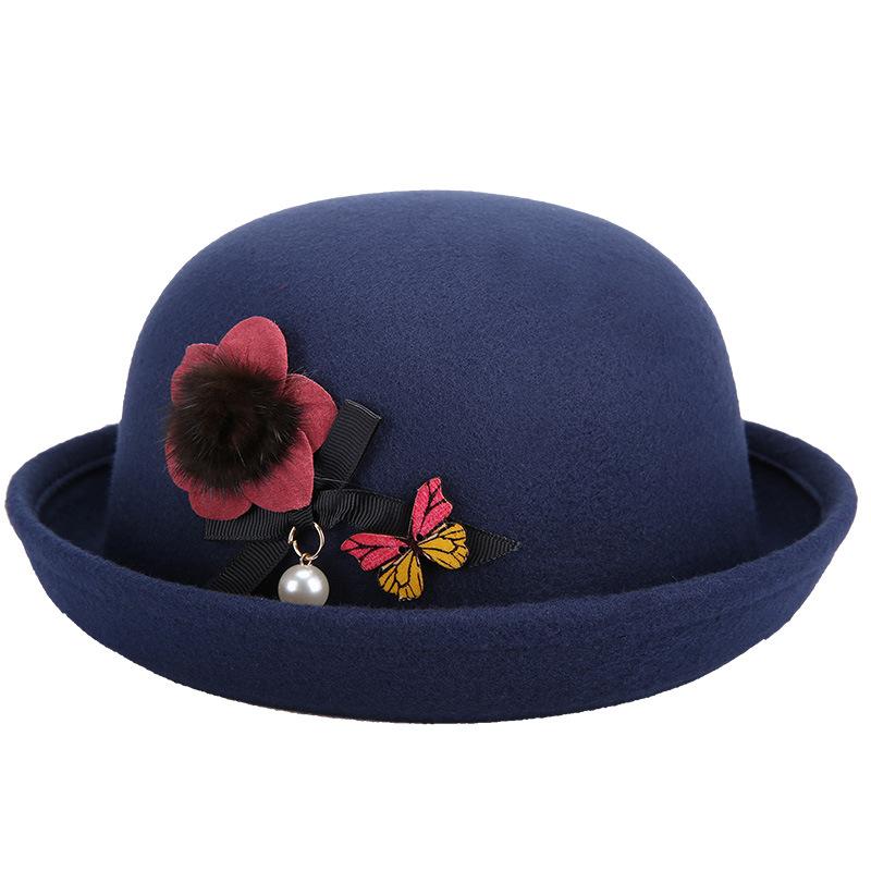 ハット レディース 秋冬 韓国風 オルチャンスタイル フェルト ウール メルトン フェミニン かわいい キ..
