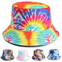 バケットハット ユニセックス 絞り染め レインボーカラー 立体花火柄 リバーシブル アウトドア タウンユース UVカット 日よけ 通気性 綿 ポリエステル ストリート ヒップホップ カジュアル 春夏