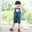 ベビー 男の子 フォーマルスーツ 5点セット ベスト ショートパンツ 半袖シャツ 蝶ネクタイ コサージュ ..