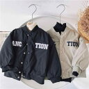 アウター キッズ 男の子 スタジャン 中綿入り 厚手 暖かい ベースボールジャケット 韓国風 スポーツ ポリエステル カジュアル ブルゾン 秋冬