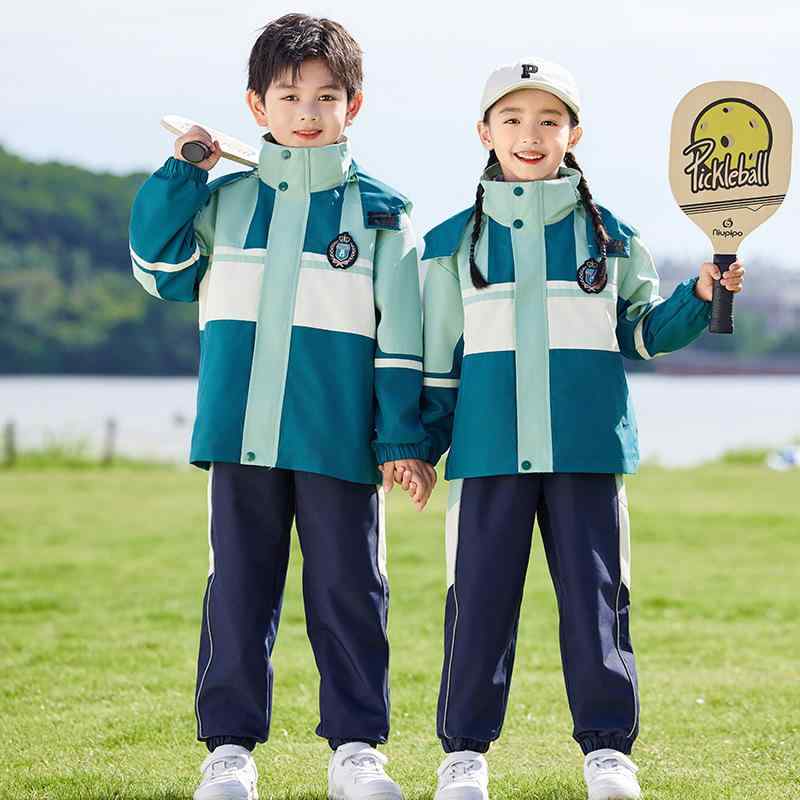 学生服 子供 小学生 男の子 女の子 男女兼用 スクールウェア 上下セット 厚手 保温 防寒 ウィンドブレーカー マウンテンパーカー 3点セット 取り外し可能 通学 登校 アウトドア 団体服 ポリエステル 綿混紡 秋冬 冬