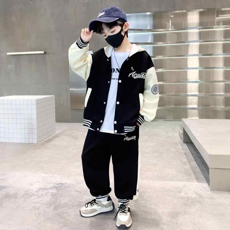 キッズ 男の子 スポーツウェア ジャージ セットアップ 上下セット 綿 コットン パーカー フード付き ジップアップ 長袖 長ズボン 春秋 かっこいい 普段使い 通学 ジュニア ソフトな肌触り