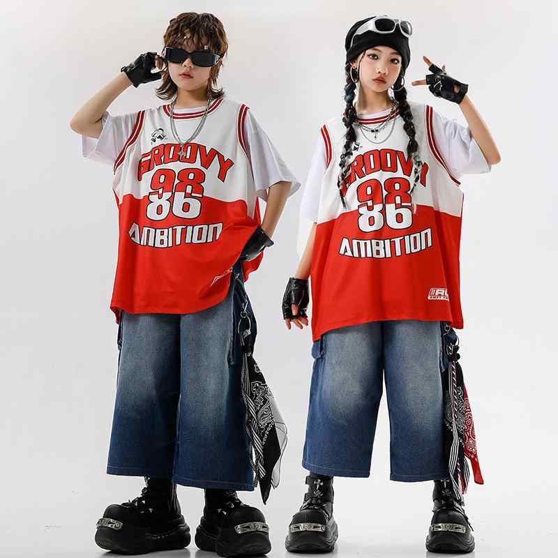 キッズ 男の子 女の子 ヒップホップ ダンスウェア ストリート系 セットアップ ゆったり ルーズ バスケ..
