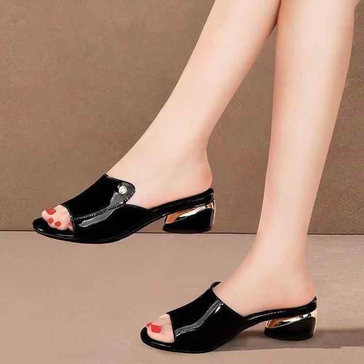 サンダル レディース 女性用 太ヒール 厚底 ローヒール 外履き 普段使い 通勤 オフィス PUレザー ソフトレザー 合成皮革 オープントゥ ワンストラップ 夏 おしゃれ ファッション カジュアル