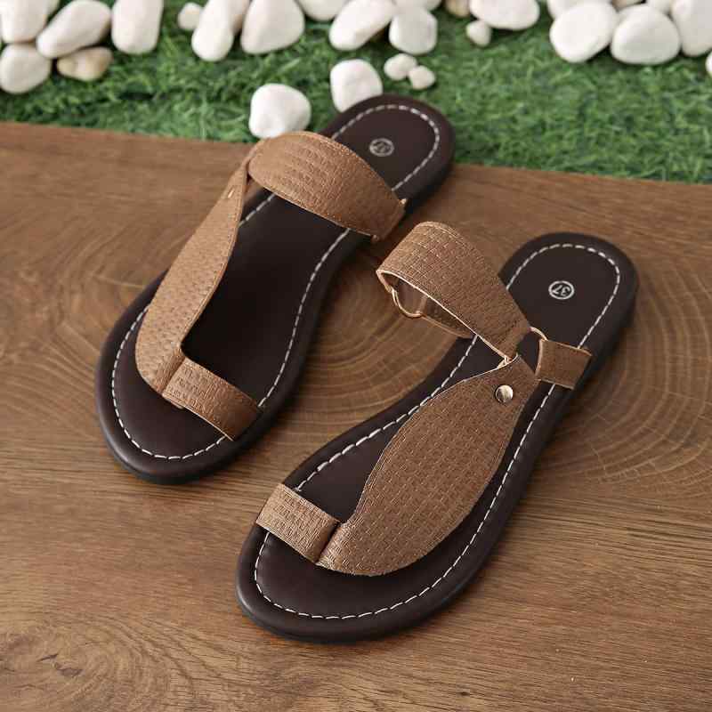 サンダル レディース トゥーリング グラディエーター フラットソール ソフトソール 大きいサイズ PUレ..