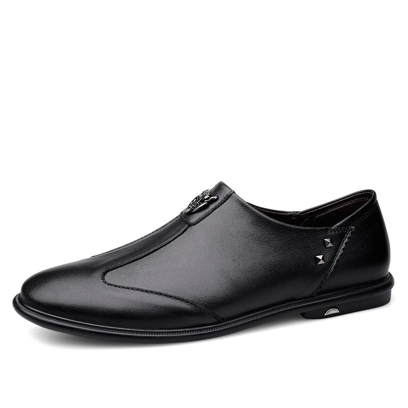 楽天way-ugoシューズ メンズ 春夏 本革 牛革 レザー カジュアル 革靴 ビジネス 通勤 デイリー 普段使い ウォーキング スリッポン ラウンドトゥ 耐摩耗性