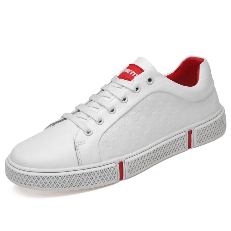 楽天way-ugoスニーカー メンズ 男性用 本革 牛革 フラットソール チェック柄 レースアップ カジュアルシューズ スポーツ ウォーキング 小足対応 耐久性 シンプル 万能 普段使い ラウンドトゥ ローカット ブラック ホワイト 通年