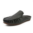 シューズ メンズ ドライビングシューズ スリッポン モカシン ミュール バブーシュ PUレザー 通気性 滑り止め シンプル カジュアル ステッチ ラウンドトゥ フラットヒール ラバーソール 春夏(4)