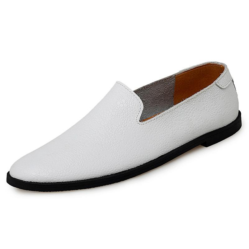 シューズ メンズ 春夏 ポインテッドトゥ ライチ柄 牛革 レザー スリッポン ローカット ドライビングシ..